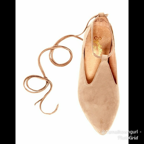 Seychelles Lace-up flats Nude NIB/NWT 8 1/2 - Picture 5 of 5